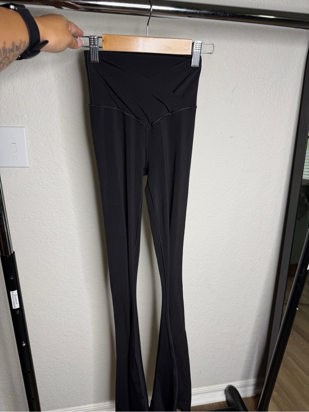 aerie Black High-Waisted Flare Leggings